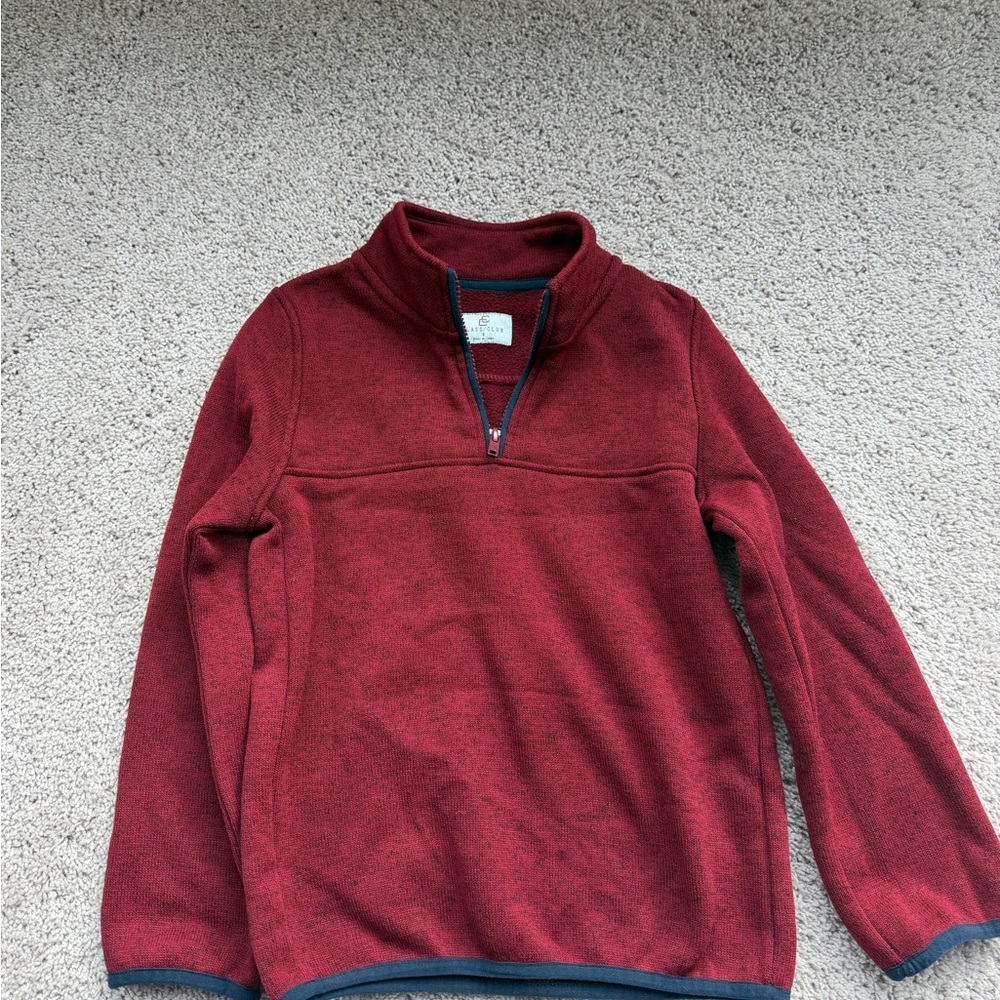 Class Club Kids Red Half-Zip Sweater